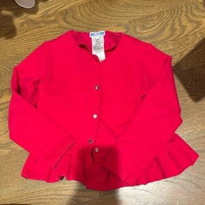 Jacadi Hot Pink Peplum Snap Cardigan